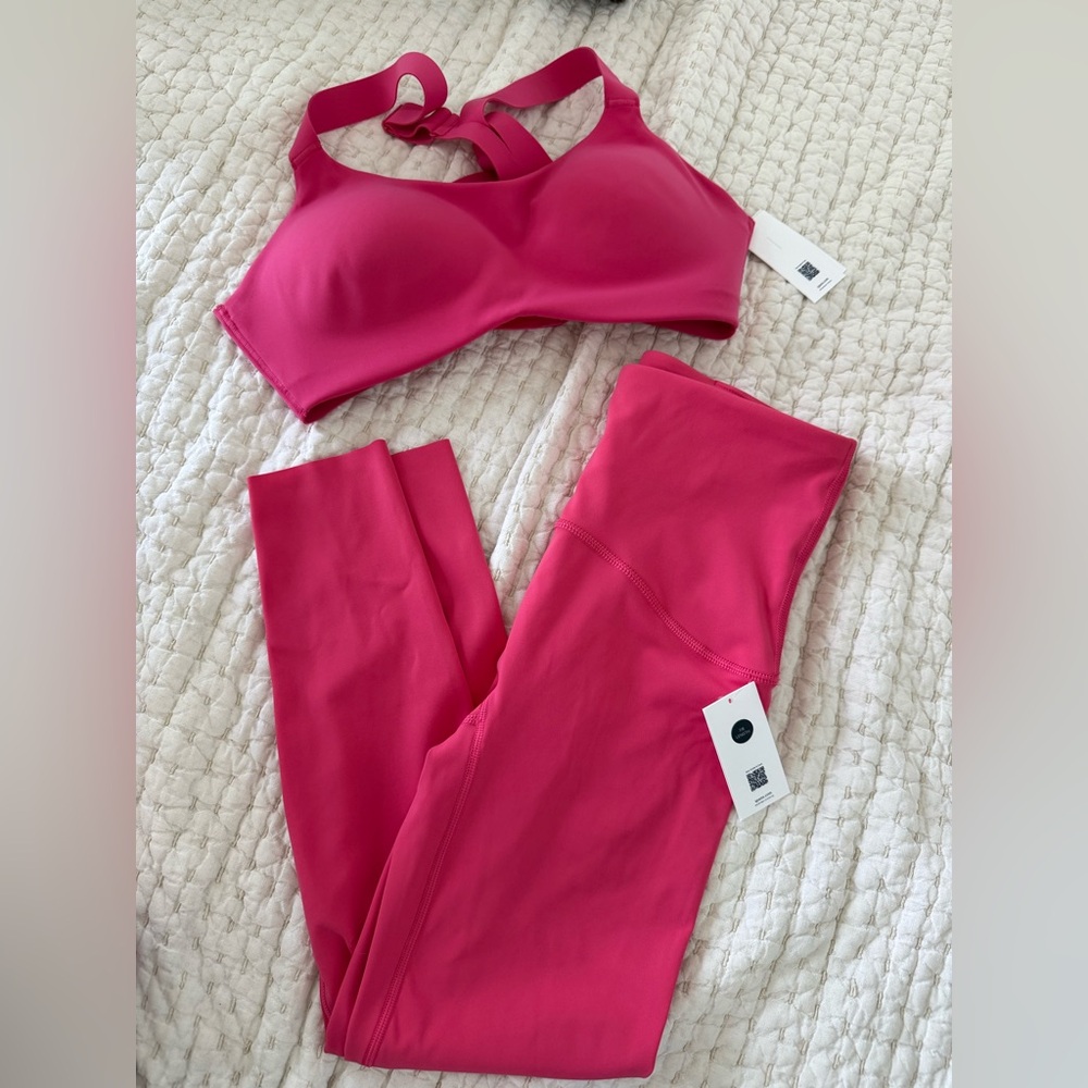 SPANX Tulip Pink Booty Boost Leggings and Bra